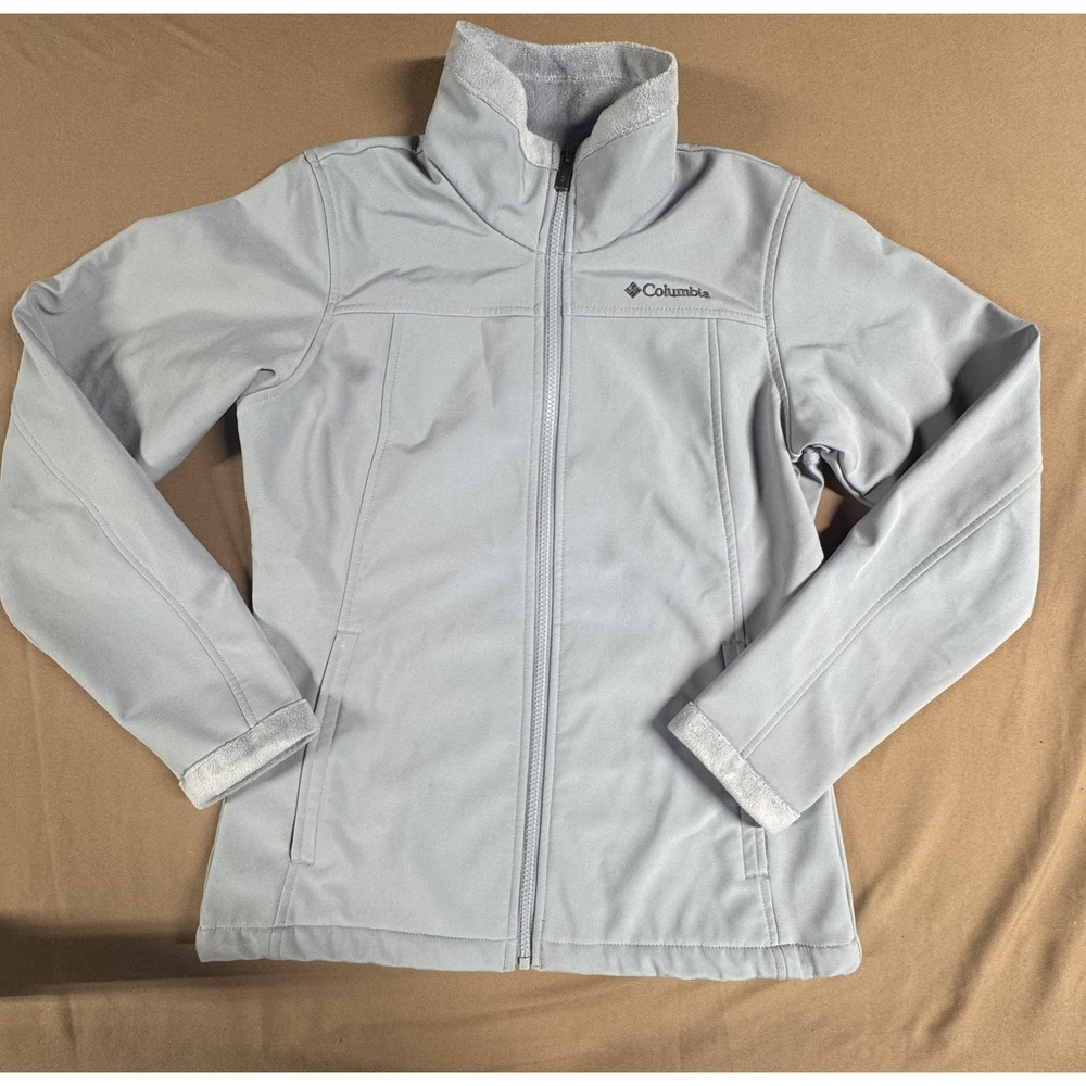 Columbia Womens Medium Softshell Jacket Fleece Lined Full Zip Gray XS